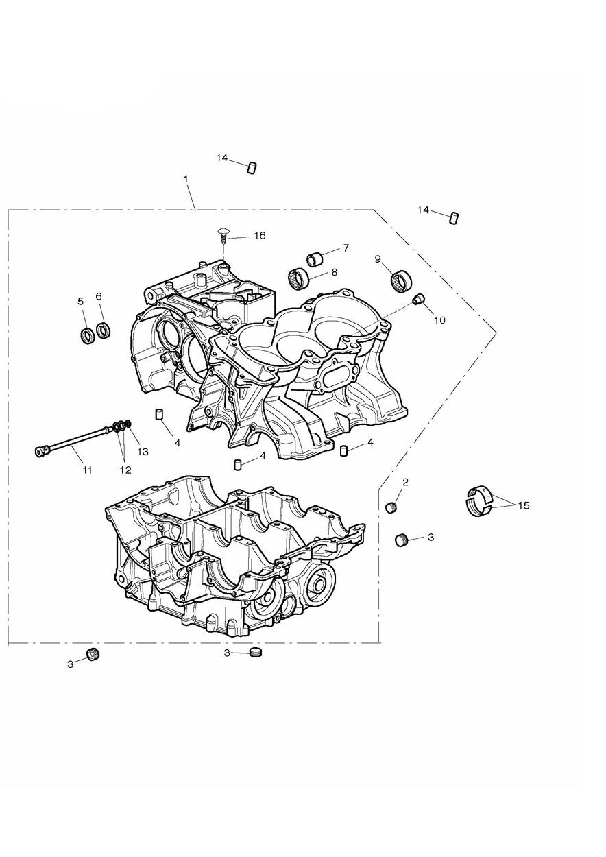Crankcase & Fittings exploded diagram