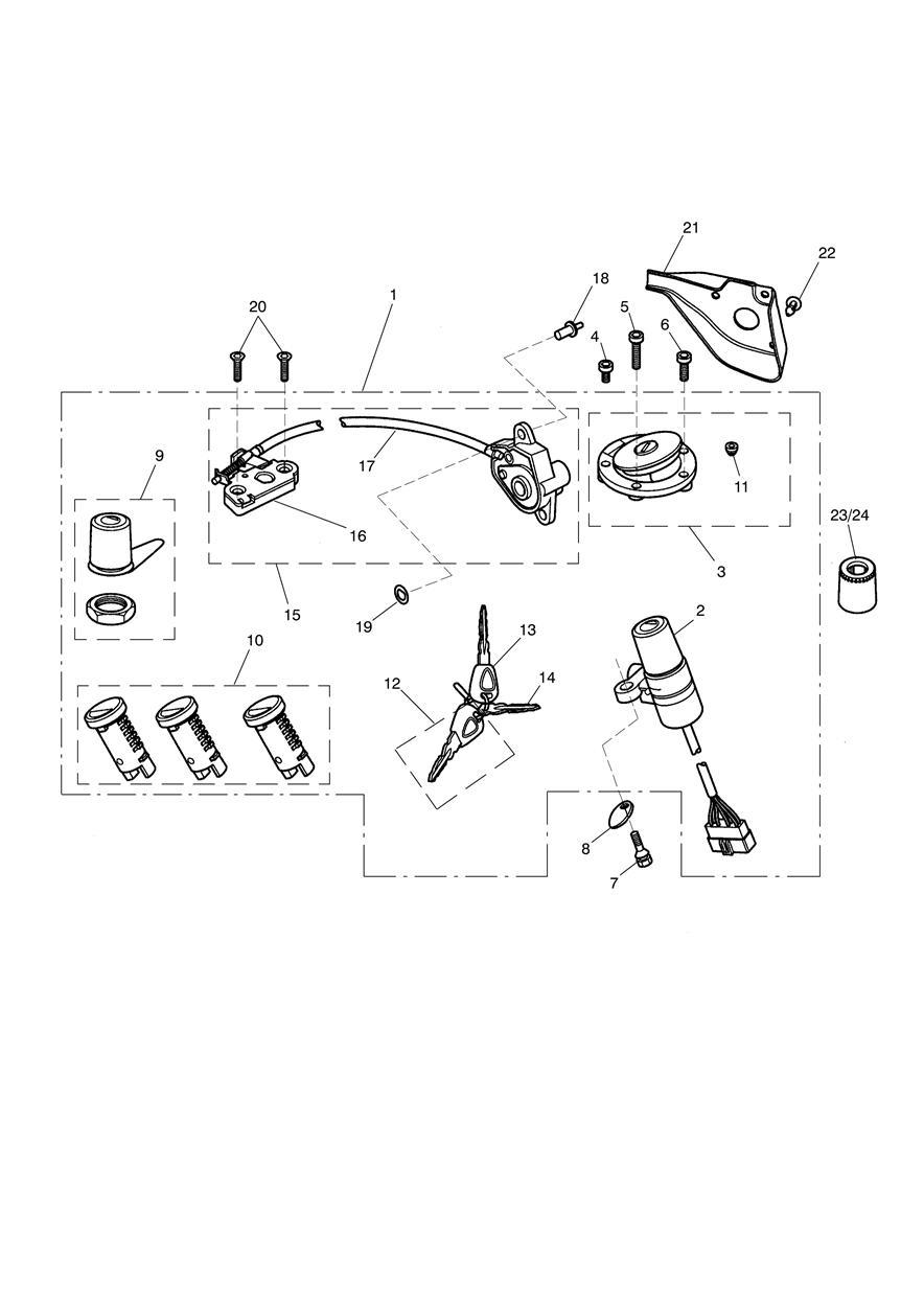Ignition Switch & Lock Set exploded diagram