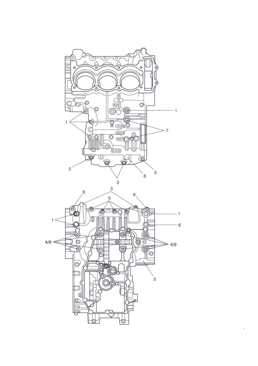 Crankcase Bolts exploded diagram
