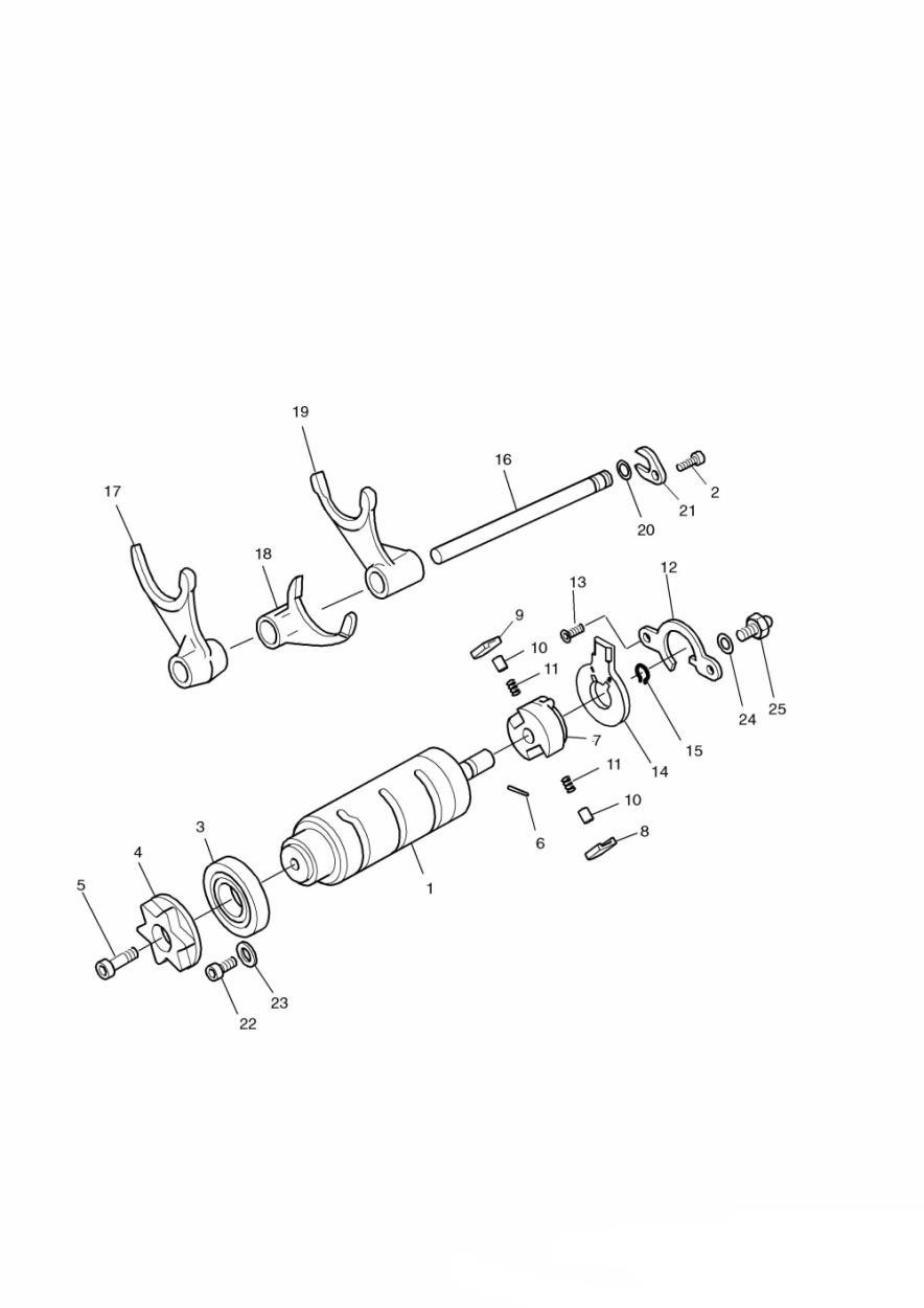 Gear Selector Drum exploded diagram