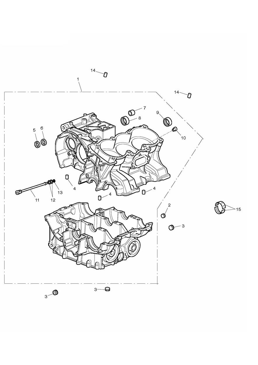 Crankcase & Fittings exploded diagram