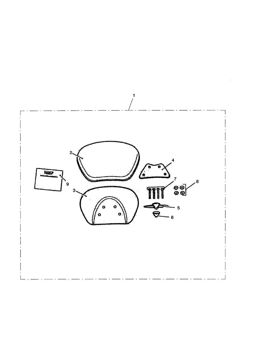 Touring Backrest Pad, Passenger exploded diagram