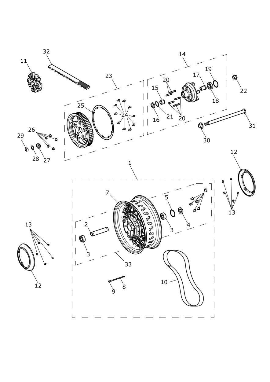 Rear Wheel & Final Drive exploded diagram