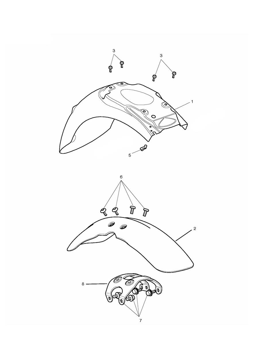 Mudguards exploded diagram