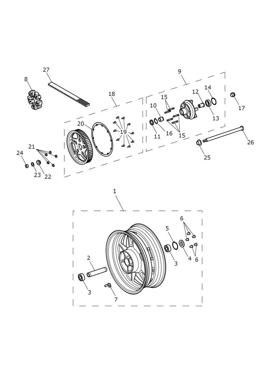 Rear Wheel & Final Drive exploded diagram