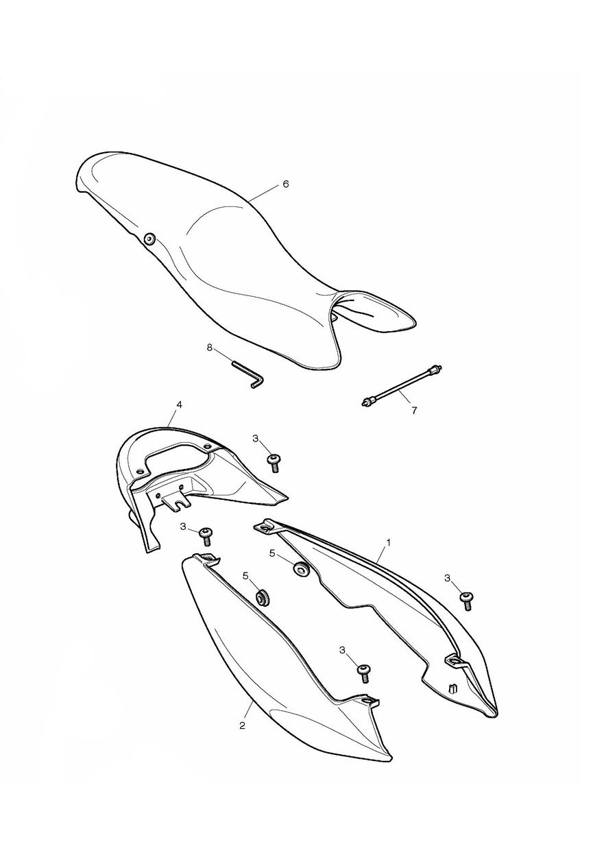 Rear Bodywork & Seat exploded diagram