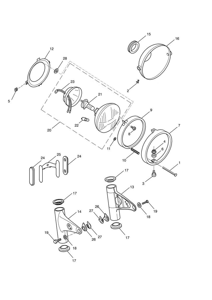 Headlight Assembly exploded diagram
