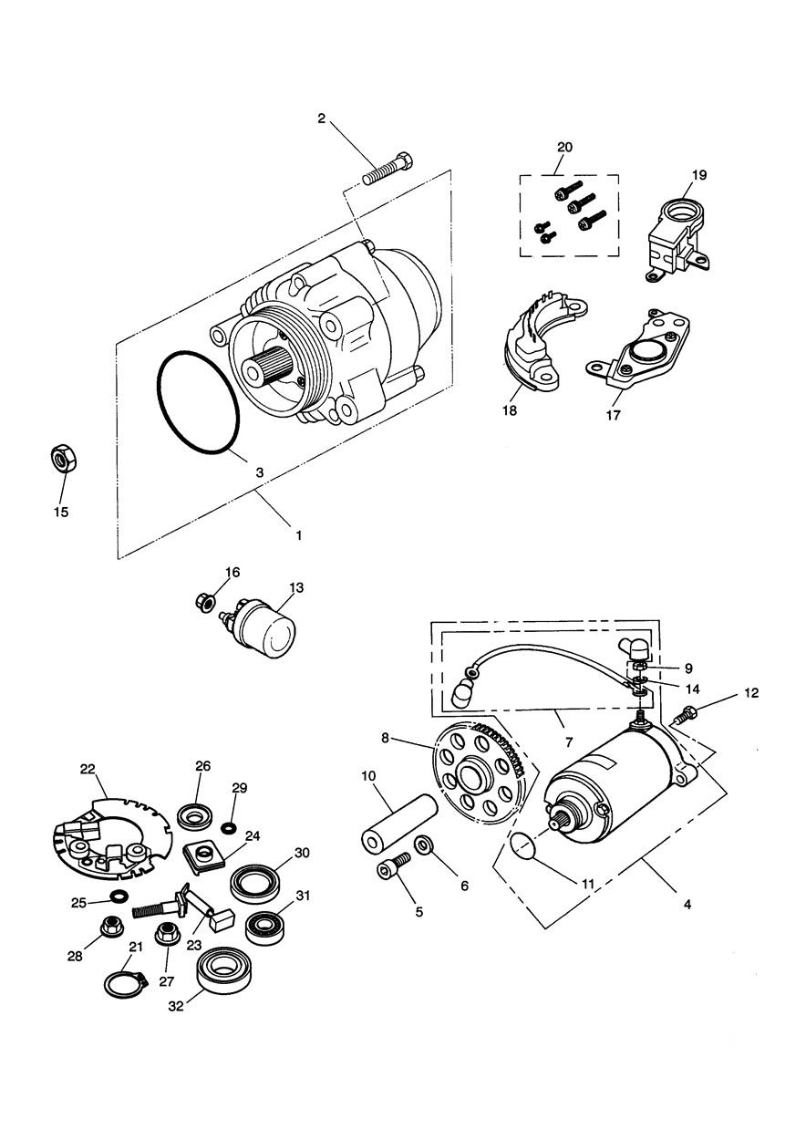 Alternator/Starter exploded diagram