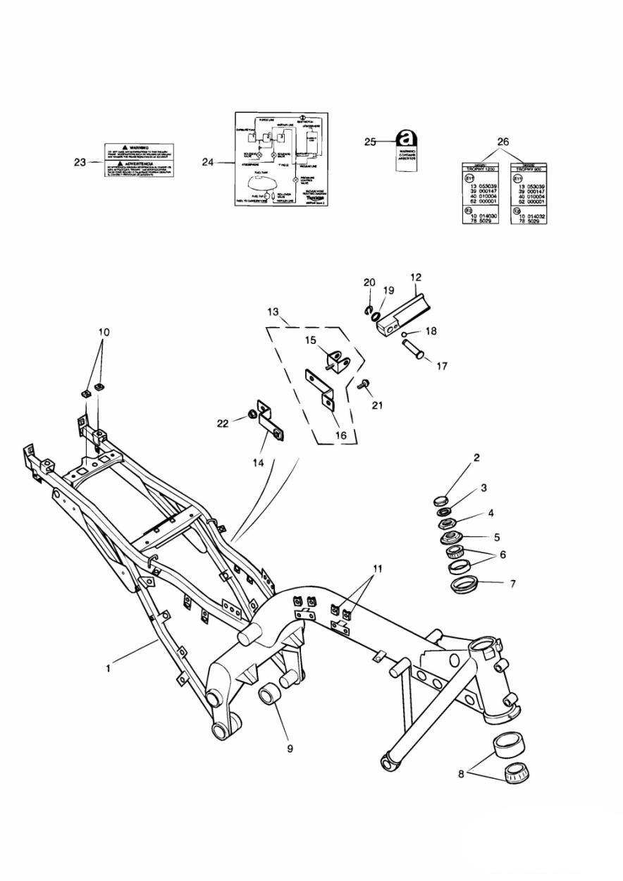 Main Frame & Fittings exploded diagram