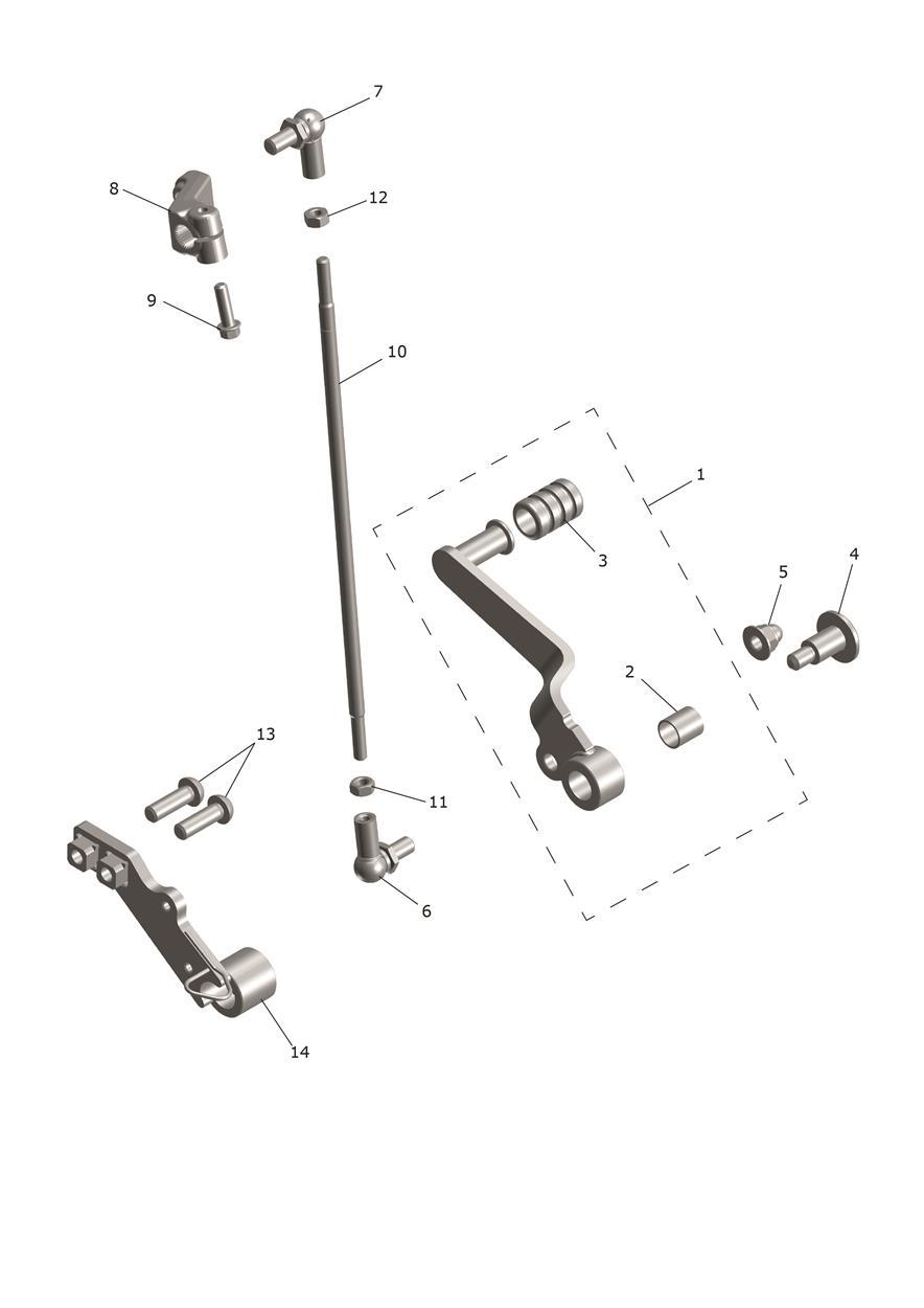 Gearchange Mechanism exploded diagram
