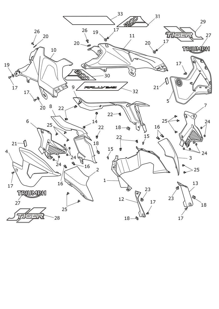 Side Fairings exploded diagram