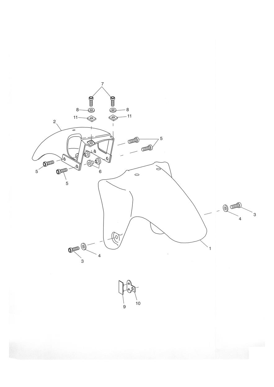 Front Mudguard exploded diagram