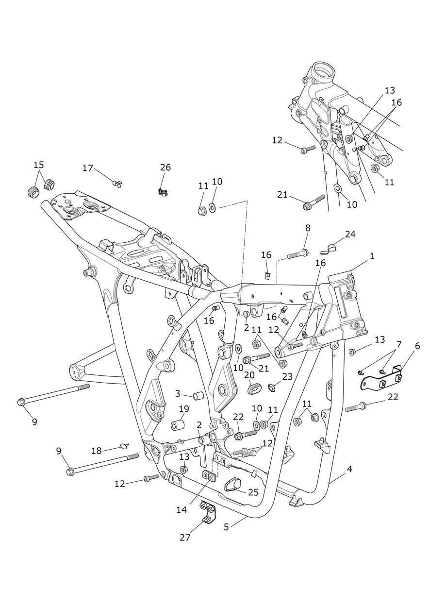 Main Frame Assembly exploded diagram