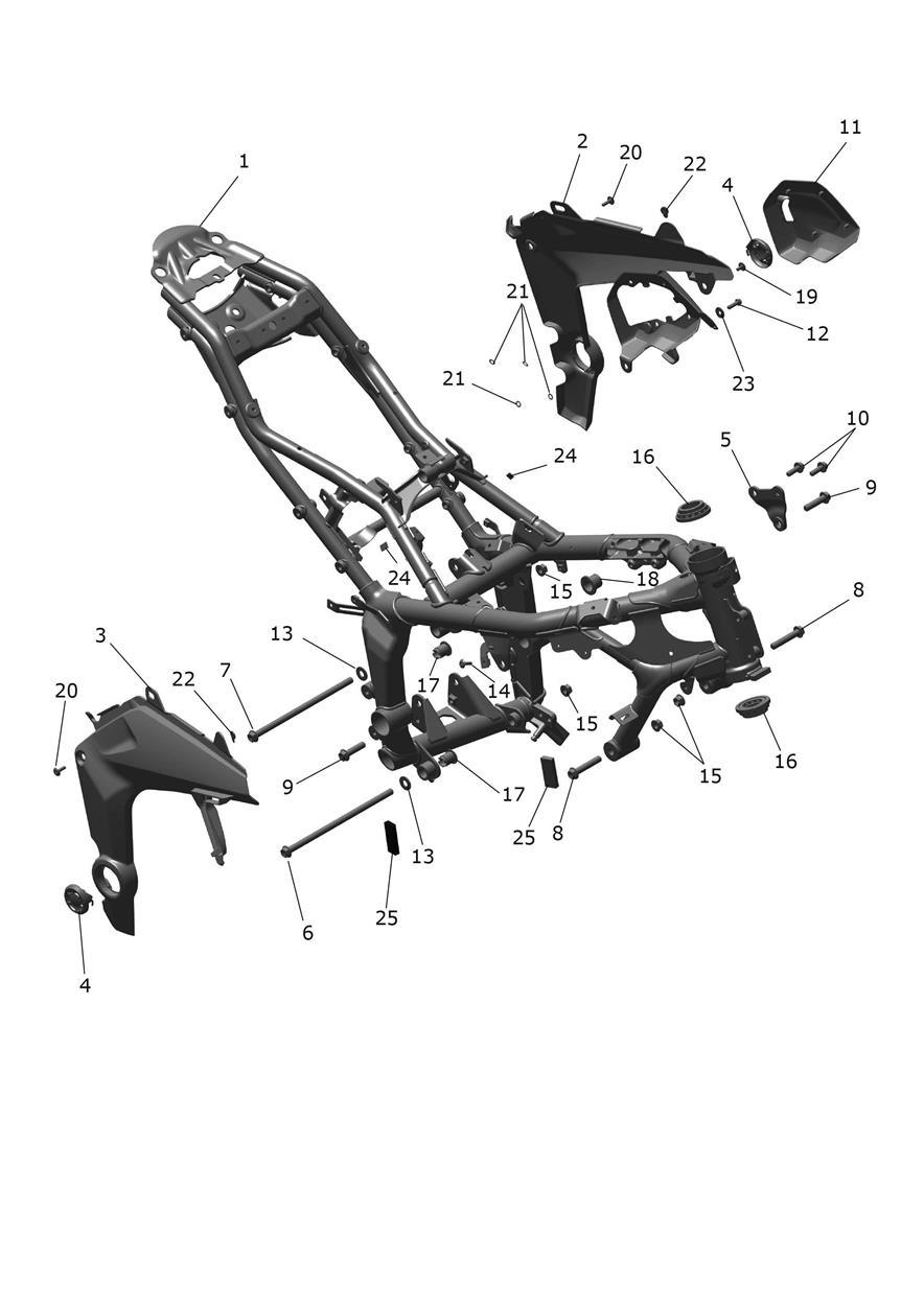 Main Frame Assembly exploded diagram
