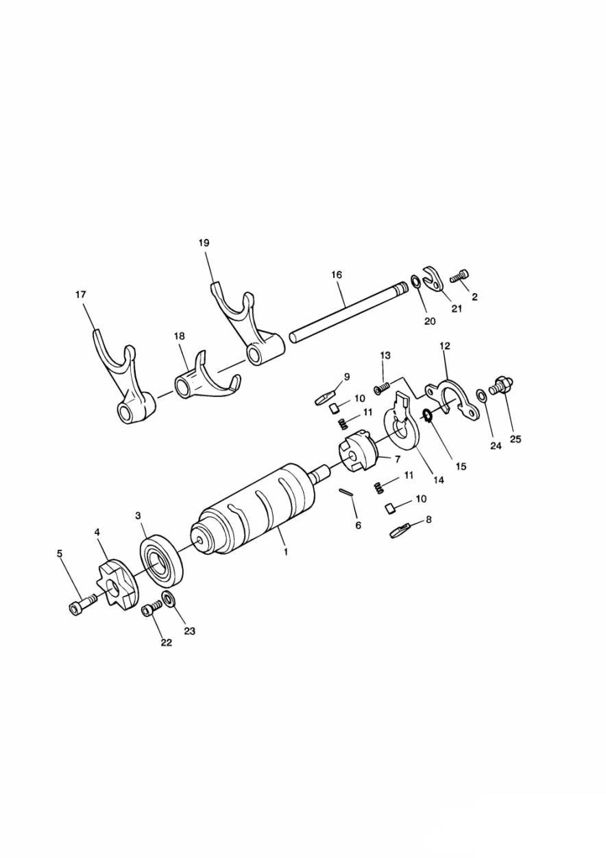 Gear Selector Drum exploded diagram