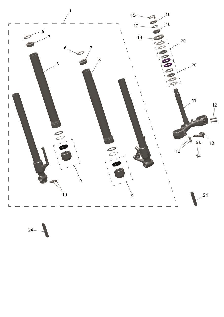Front Forks exploded diagram