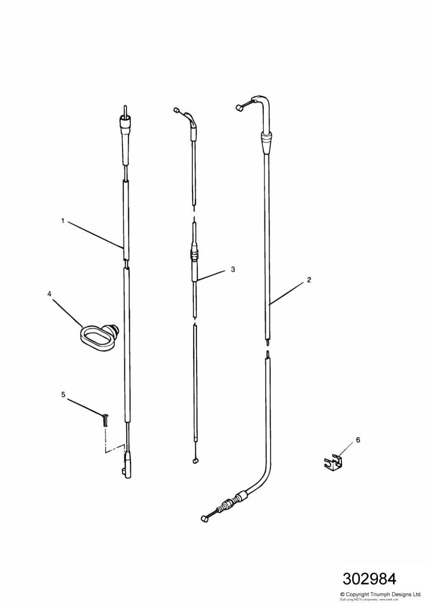Control Cables exploded diagram