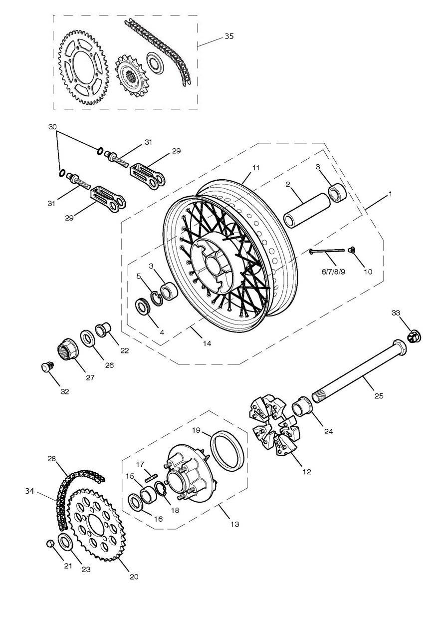 Rear Wheel & Final Drive exploded diagram
