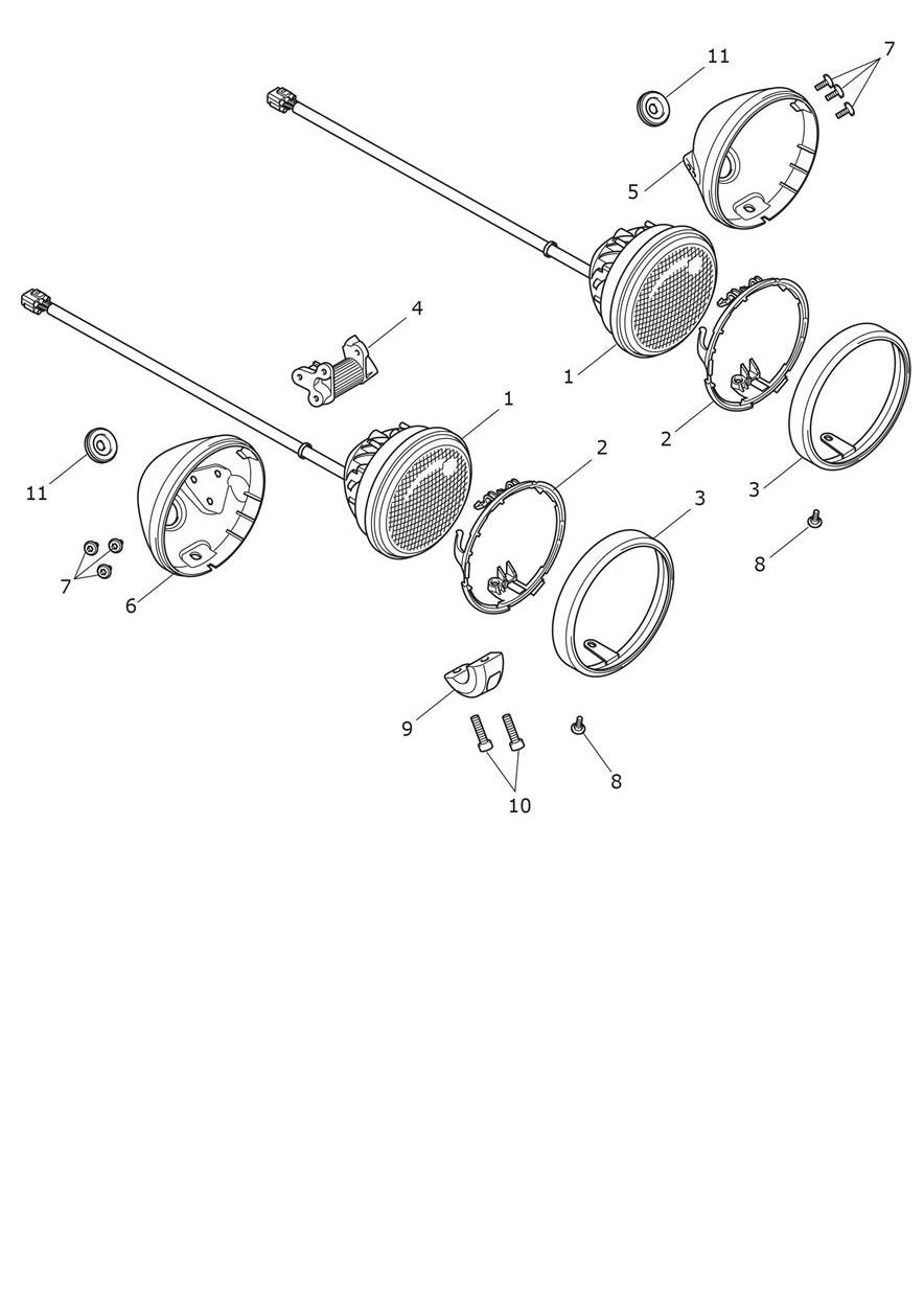 Headlights exploded diagram