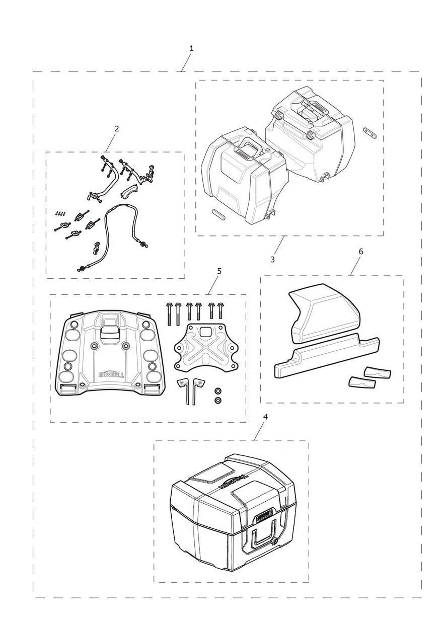 Adventure Luggage Pack exploded diagram