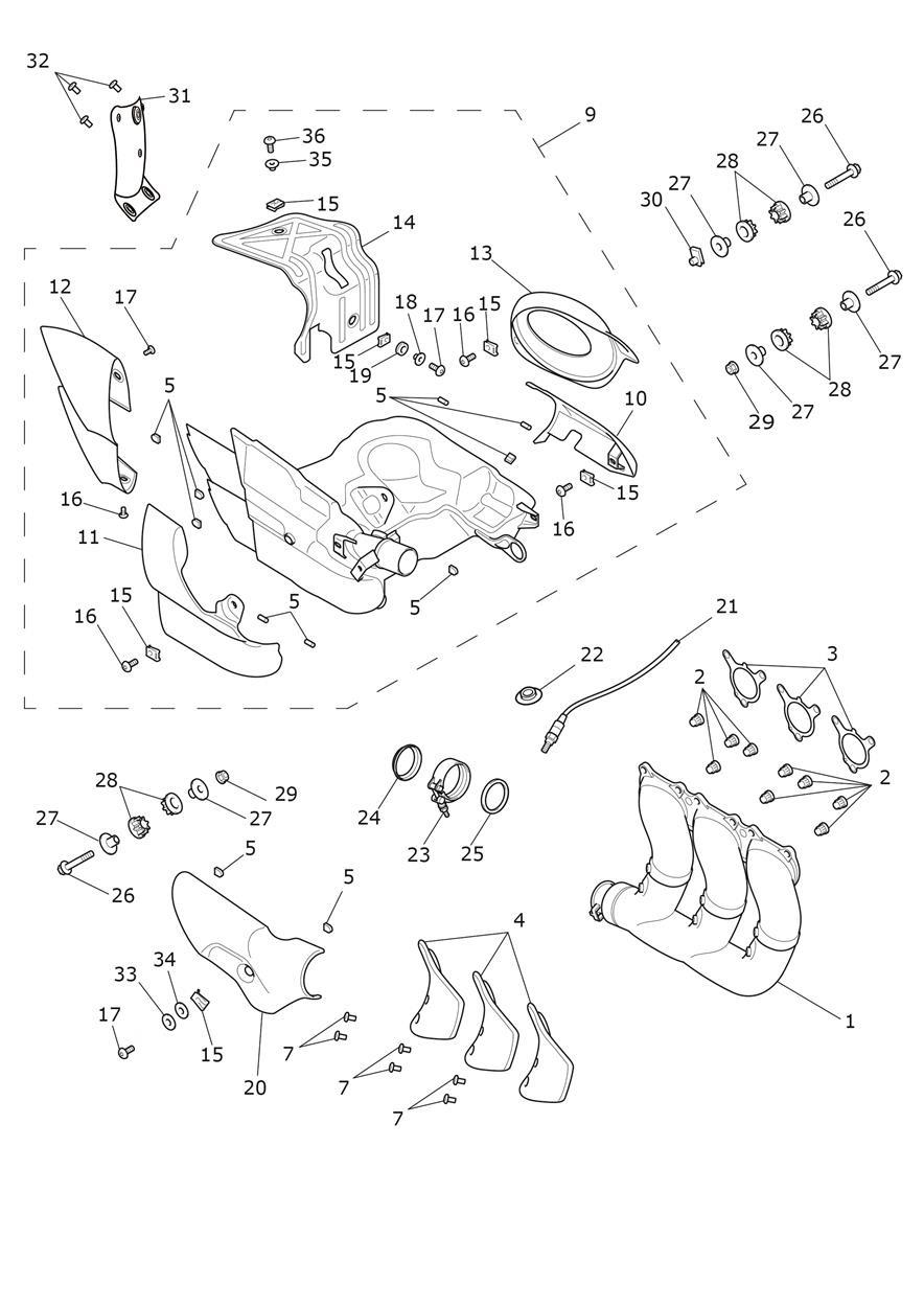 Exhaust System exploded diagram