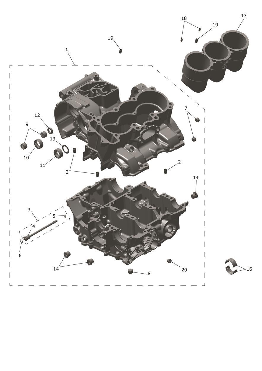 Crankcase & Fittings exploded diagram