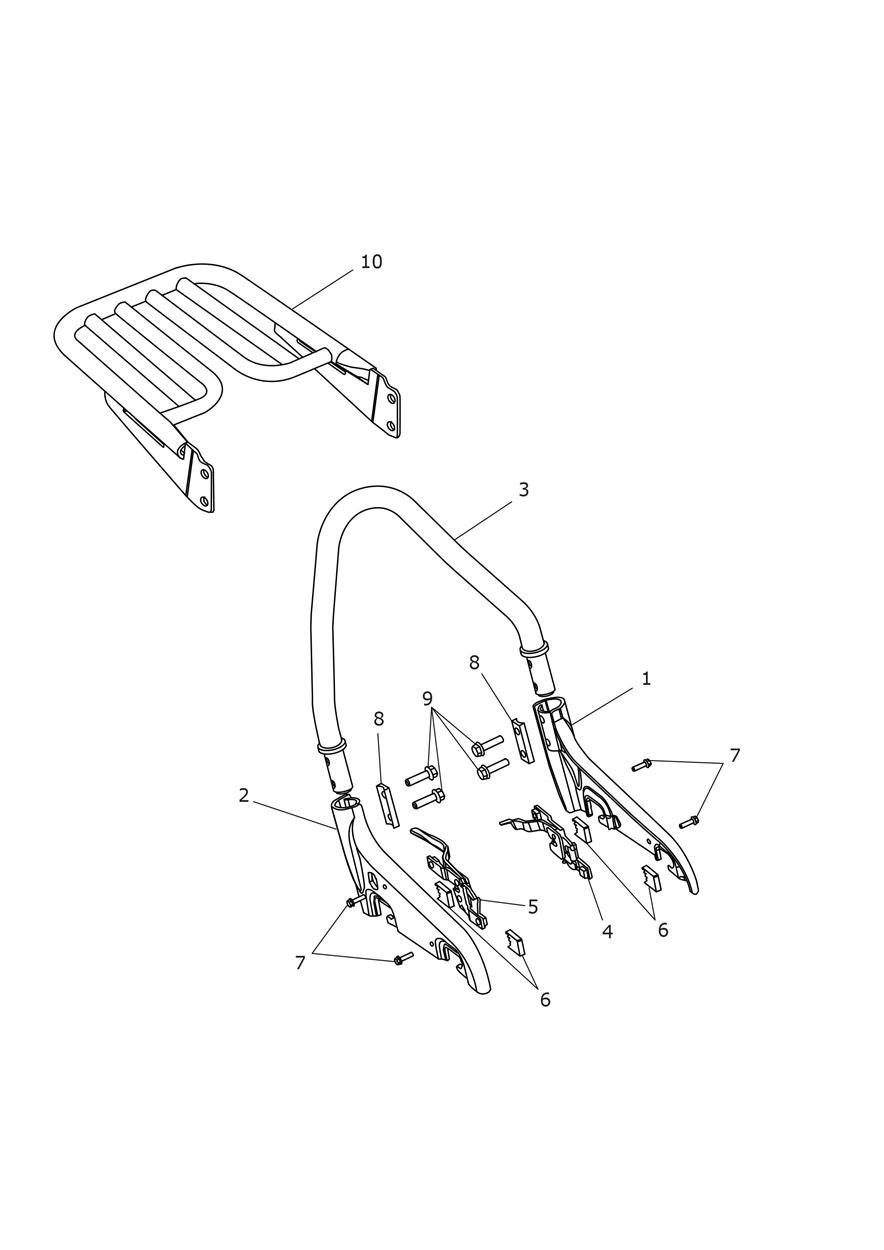 Luggage Rack & Passenger Backrest exploded diagram
