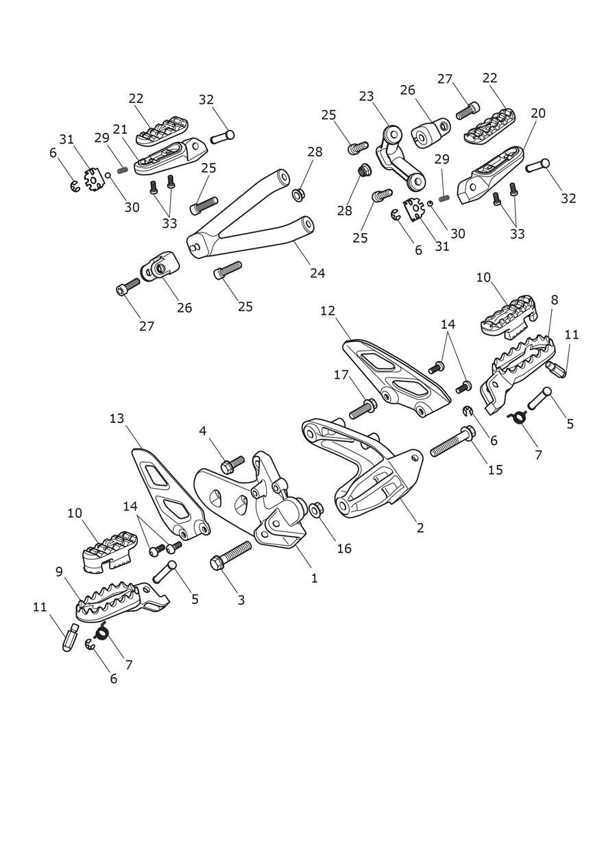 Foot Controls exploded diagram