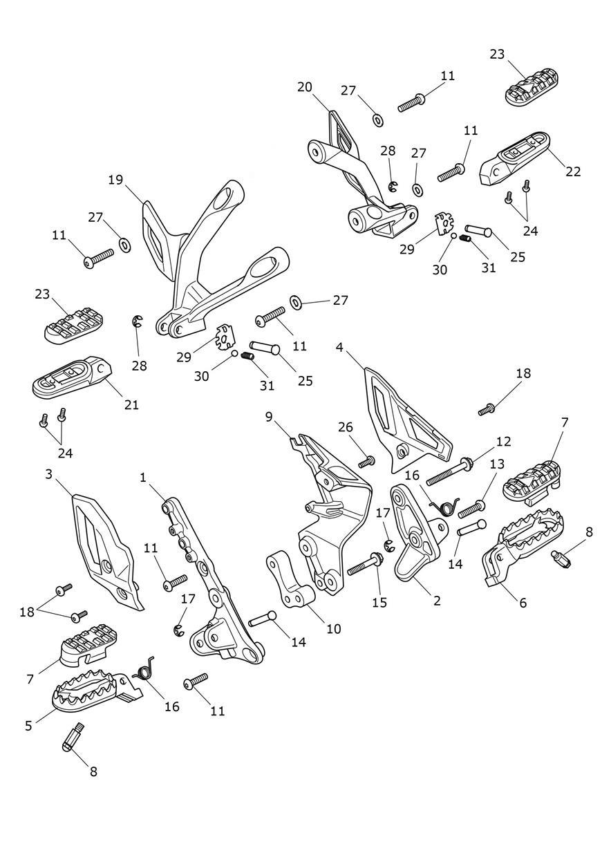 Foot Controls exploded diagram