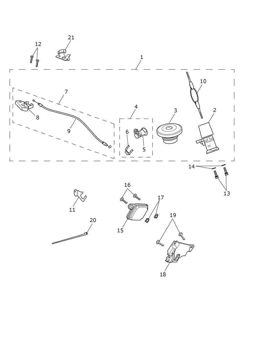 Ignition Switch & Lockset exploded diagram