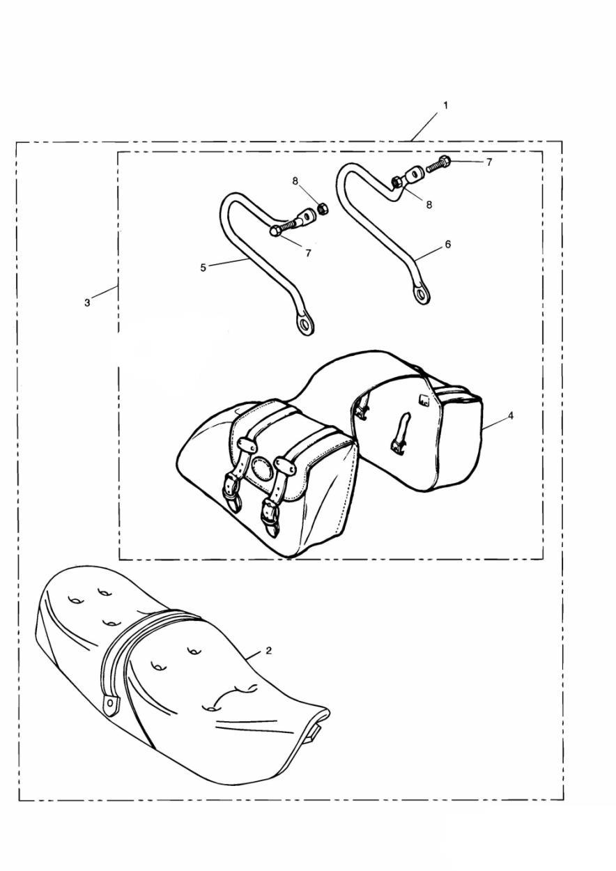 Leather Pannier & King & Queen Seat Kit (from VIN 71699) exploded diagram