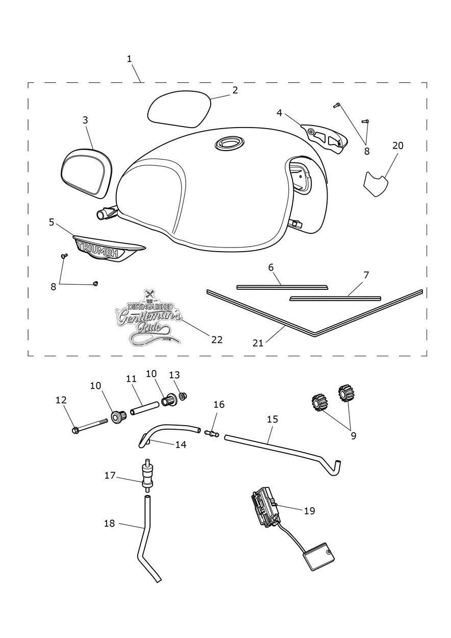 Fuel Tank - DGR Edition Only exploded diagram