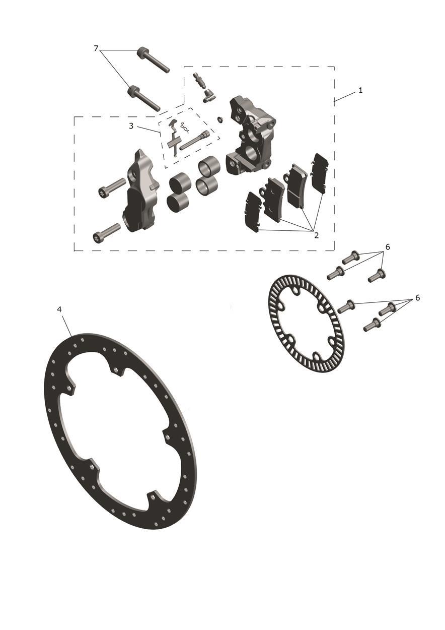 Front Caliper & Disc exploded diagram