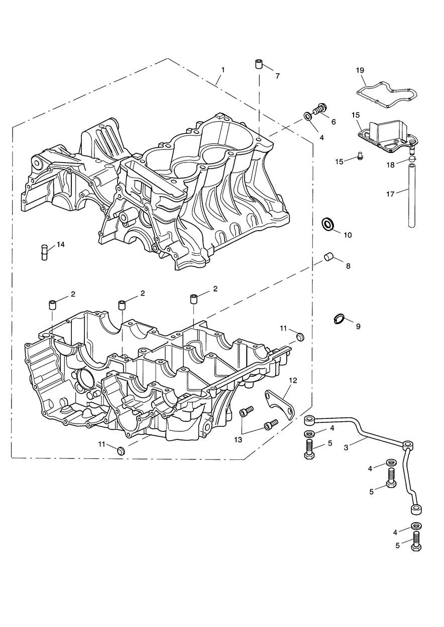 Crankcase & Fittings exploded diagram