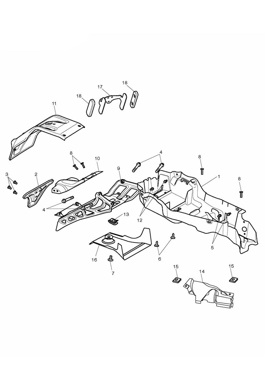 Rear Mudguard & Battery Box exploded diagram