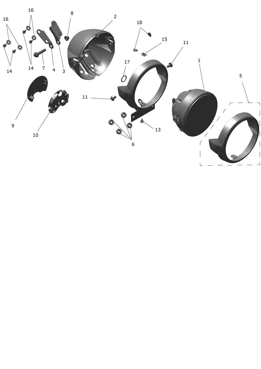 Headlamp exploded diagram