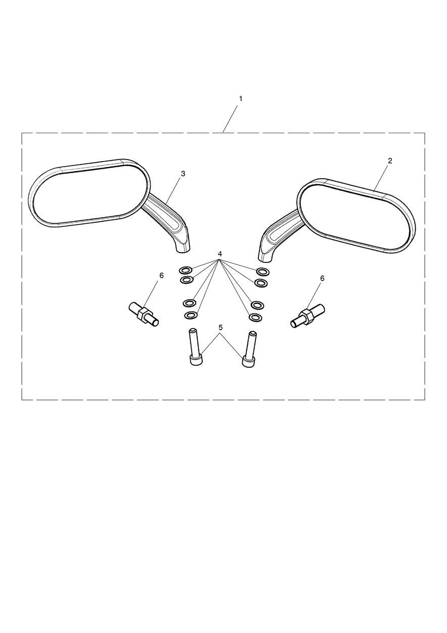 Oval Mirrors, Cast, Black exploded diagram