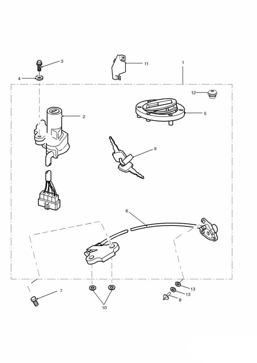 Ignition Switch & Lock Set exploded diagram