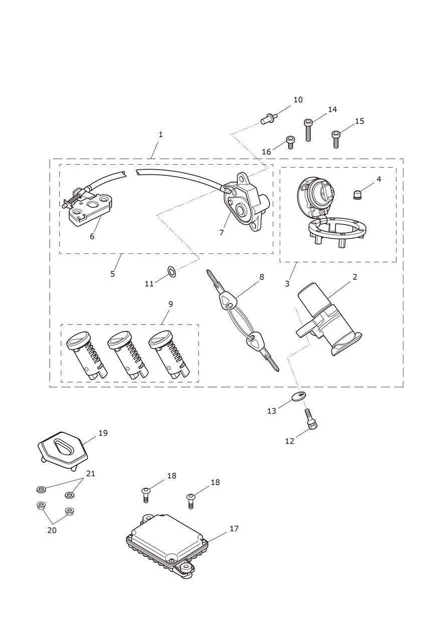 Ignition Switch & Lock Set exploded diagram