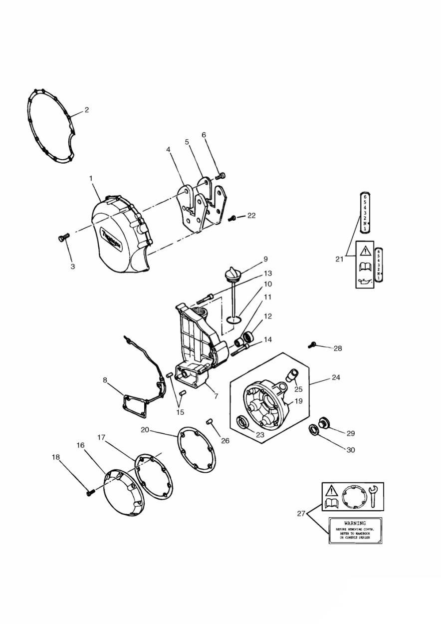 Engine Covers 4 Cylinder Grey exploded diagram