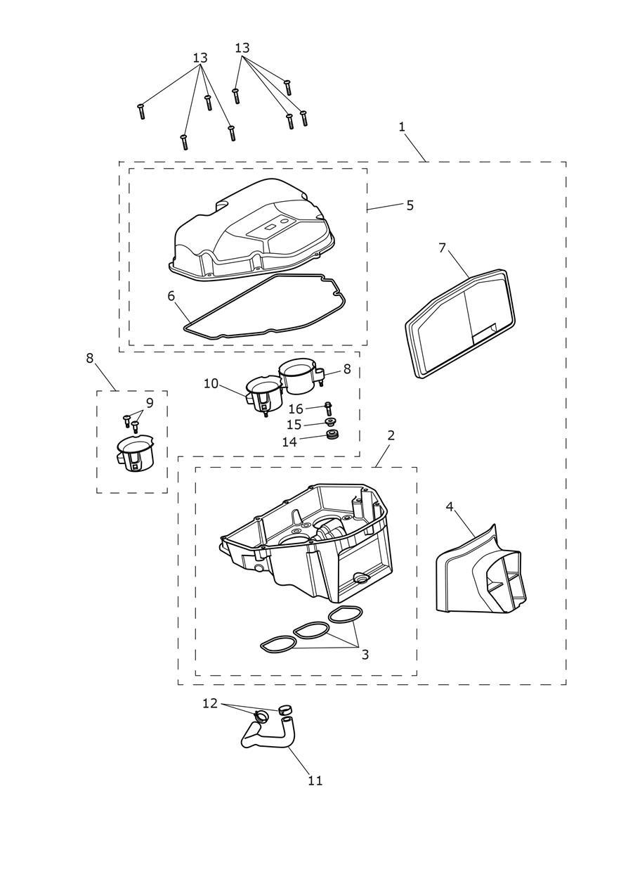 Airbox exploded diagram
