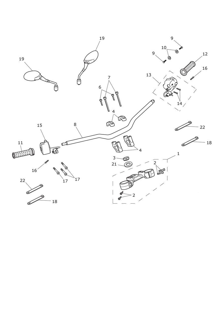Handlebars & Switches exploded diagram