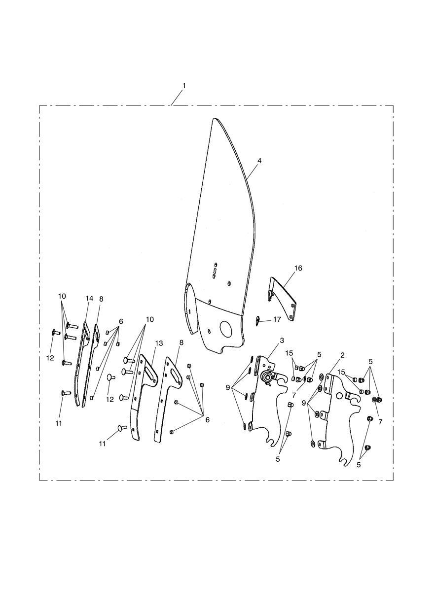 Mid Size QR Screen Kit exploded diagram
