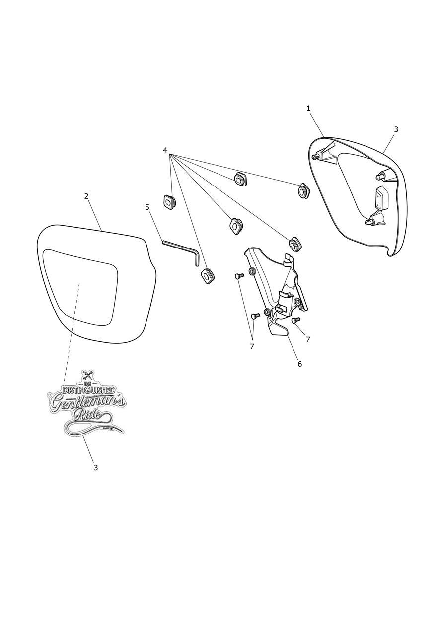 Side Fairing Panels - DGR Edition Only exploded diagram