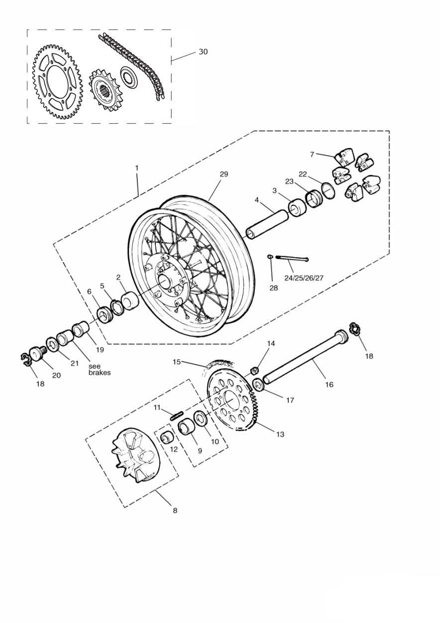 Rear Wheel/Final Drive exploded diagram