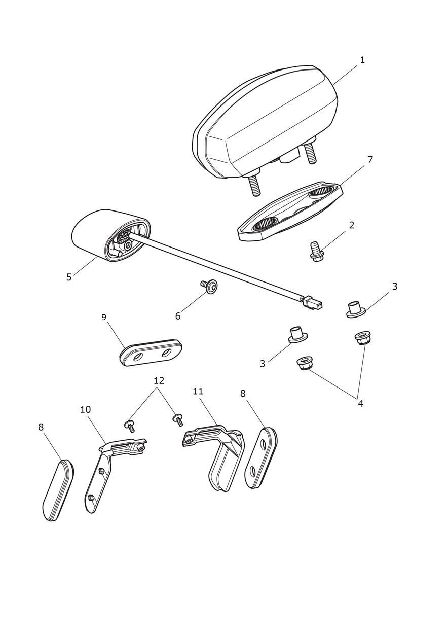 Rear Light & Reflectors - US Only exploded diagram