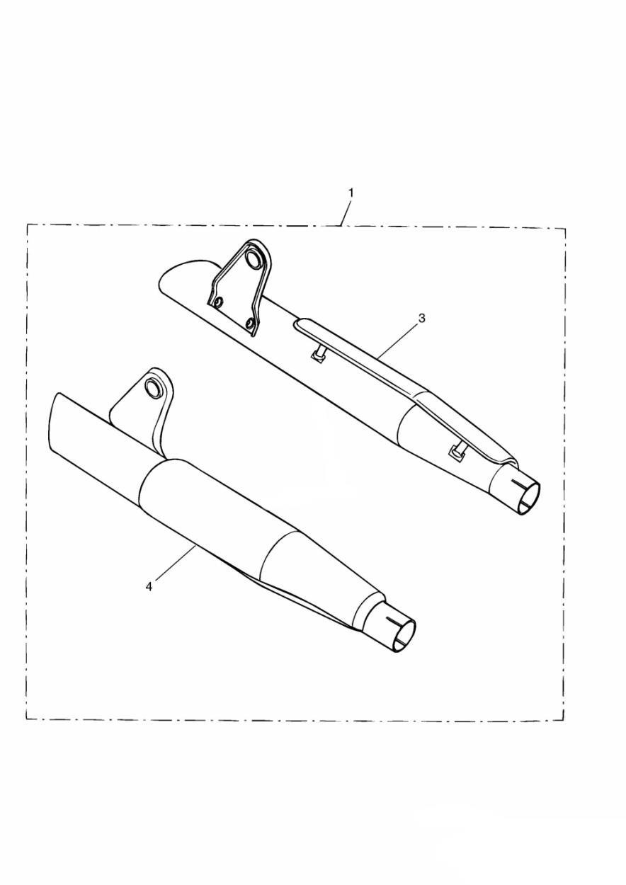 Silencer Kit, Short, Chrome exploded diagram