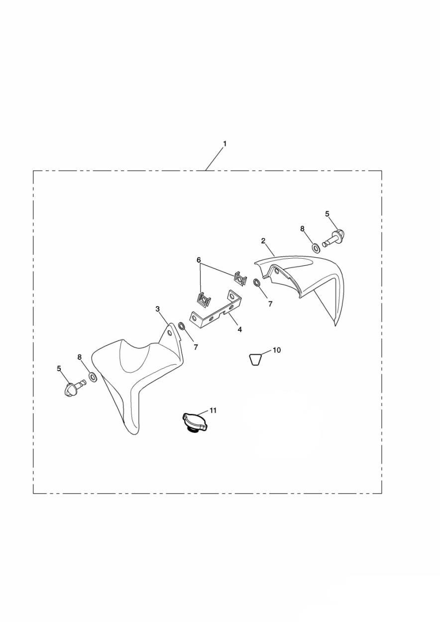 Radiator Cowls, 955cc exploded diagram