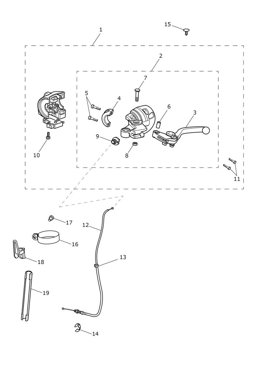 Clutch Controls exploded diagram