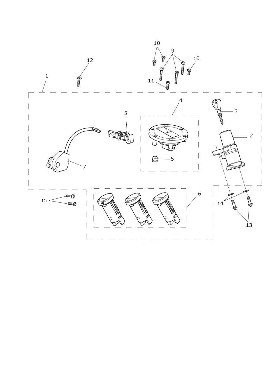 Ignition Switch & Lock Set exploded diagram